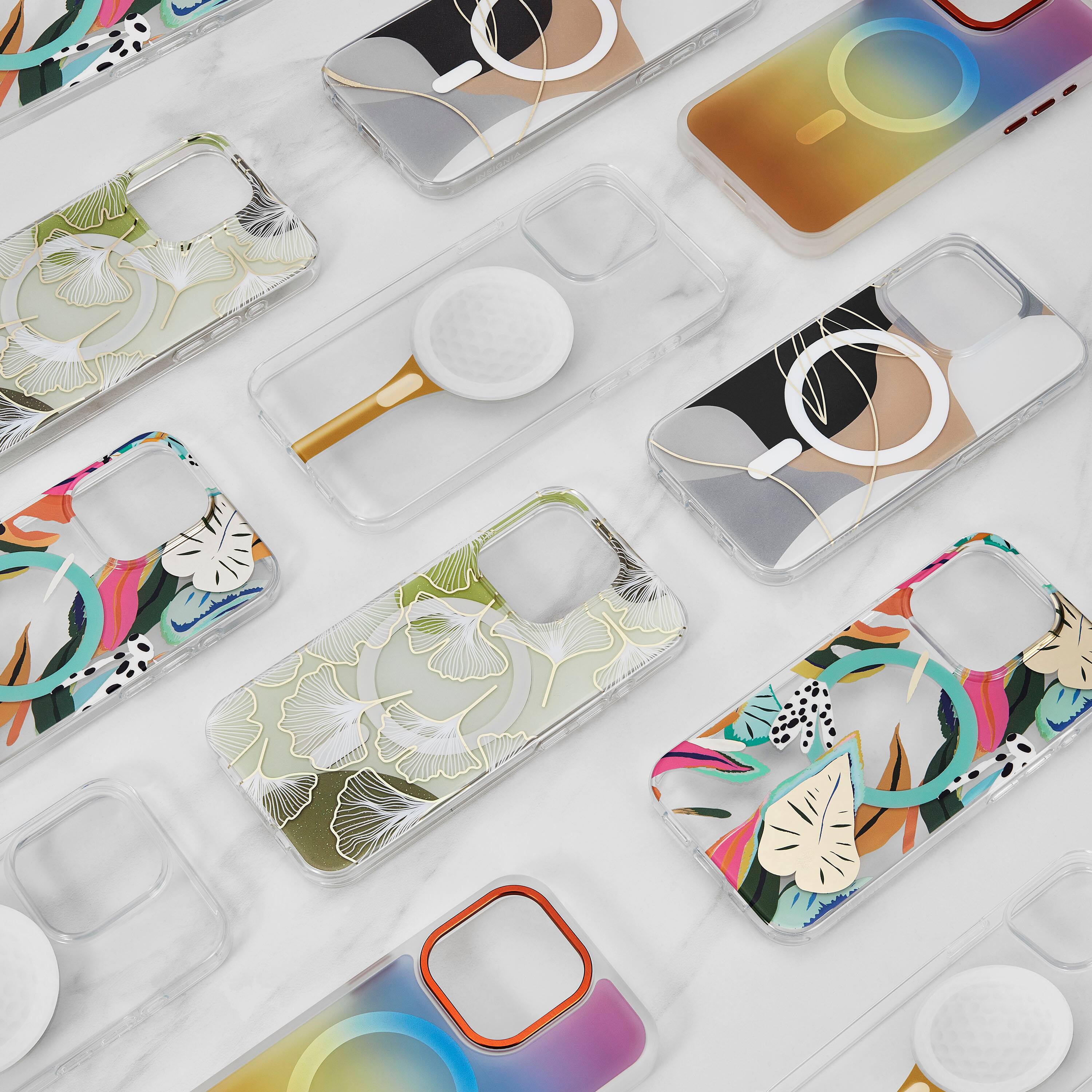 Alt View 3. Insignia™ - Hard-Shell Case with MagSafe for iPhone 15 Pro Max - Fan Pattern.