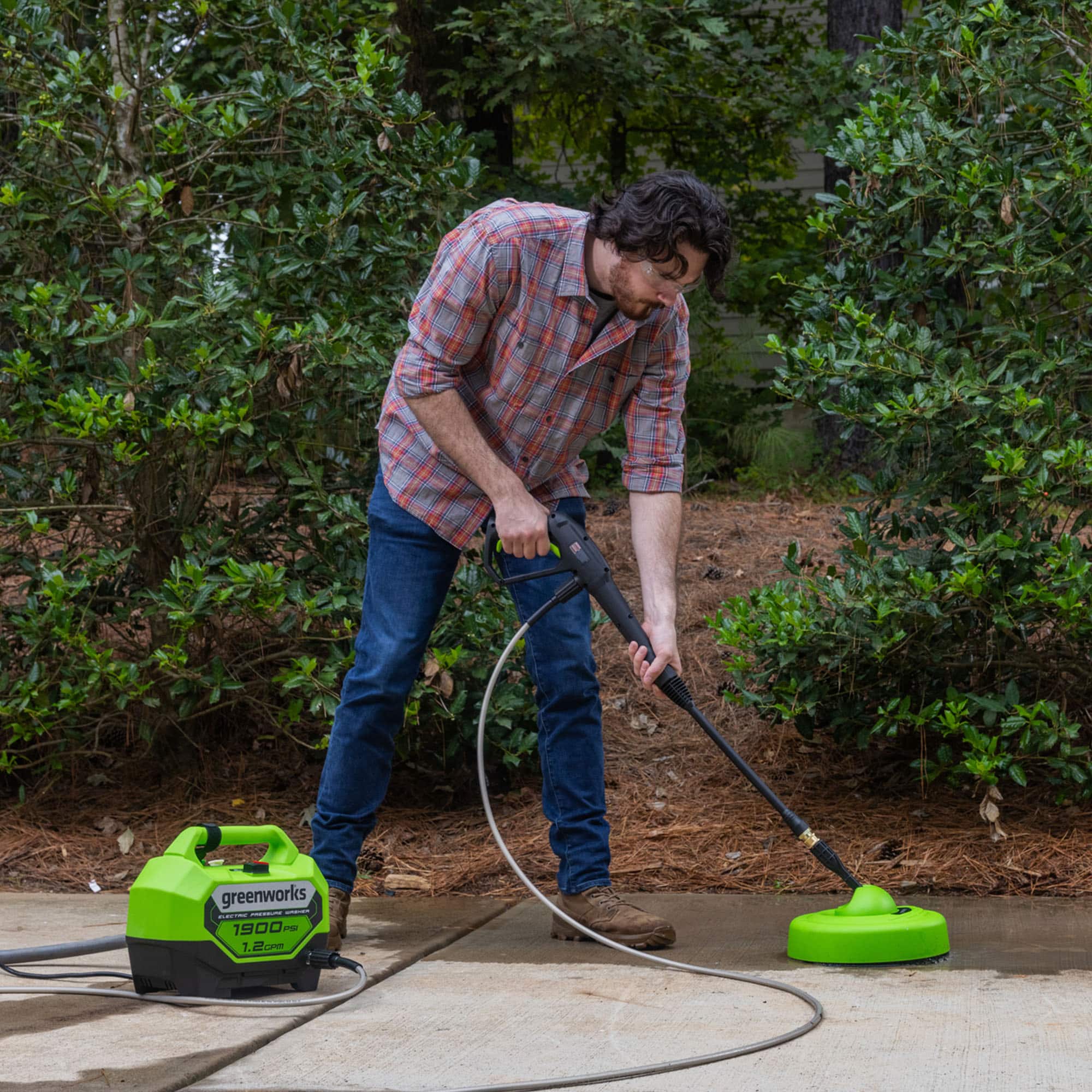 Alt View 15. Greenworks - 1900 PSI 1.2 GPM Electric Pressure Washer Combo Kit - Green.