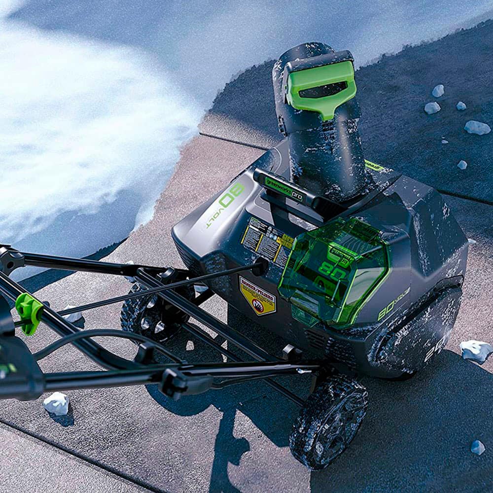 Alt View 11. Greenworks - 80V 20” Cordless Brushless Snow Blower with 4.0 Ah Battery and Rapid Charger - Green.