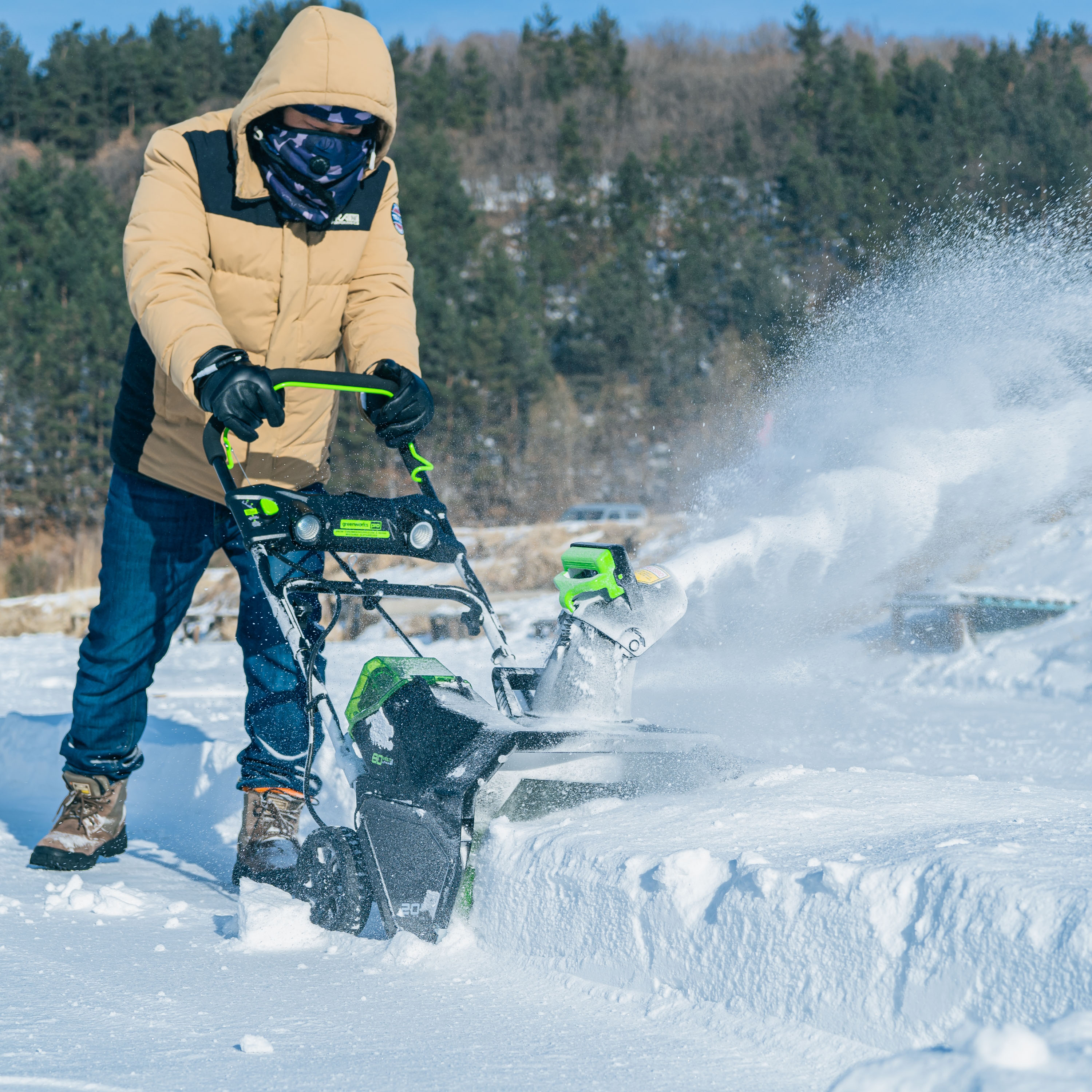 Greenworks 80V 20” Cordless Brushless Snow Blower with 4.0 Ah