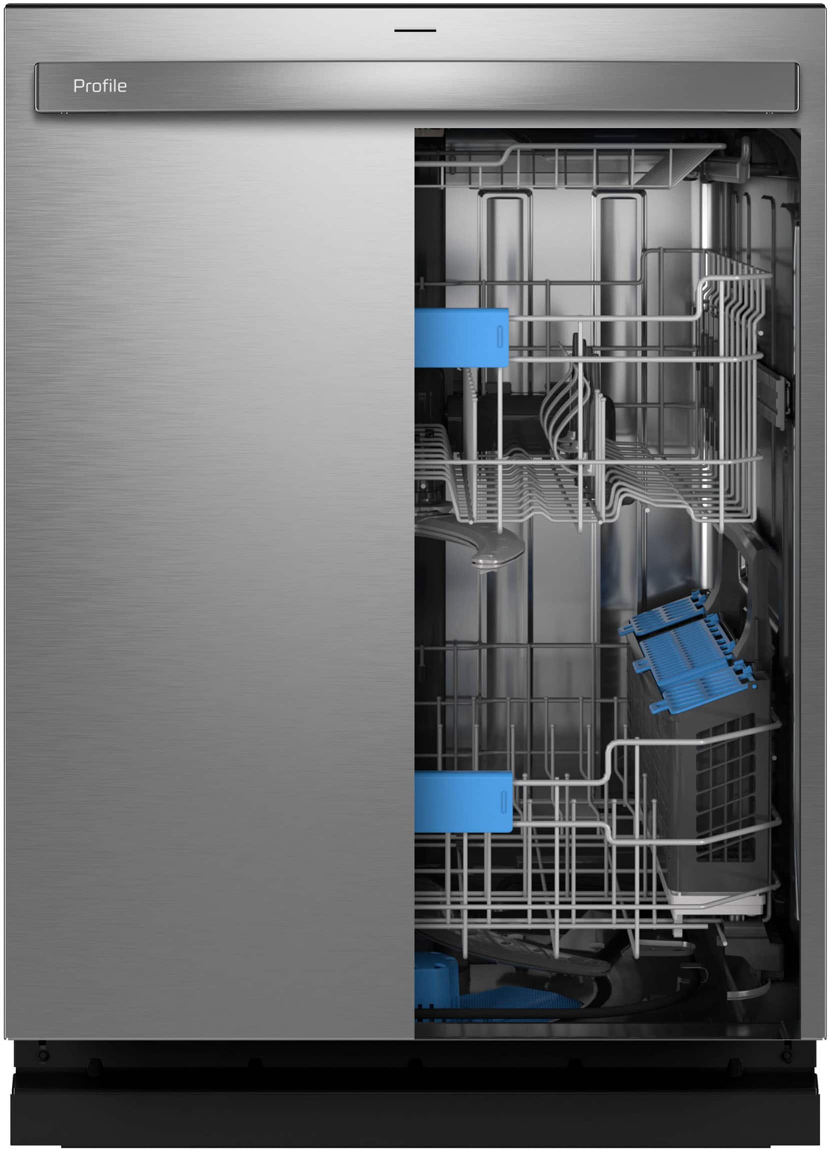 Alt View 19. GE Profile - 24" Top Control Dishwasher with Microban Antimicrobial Protection and Sanitize Cycle - Stainless Steel.