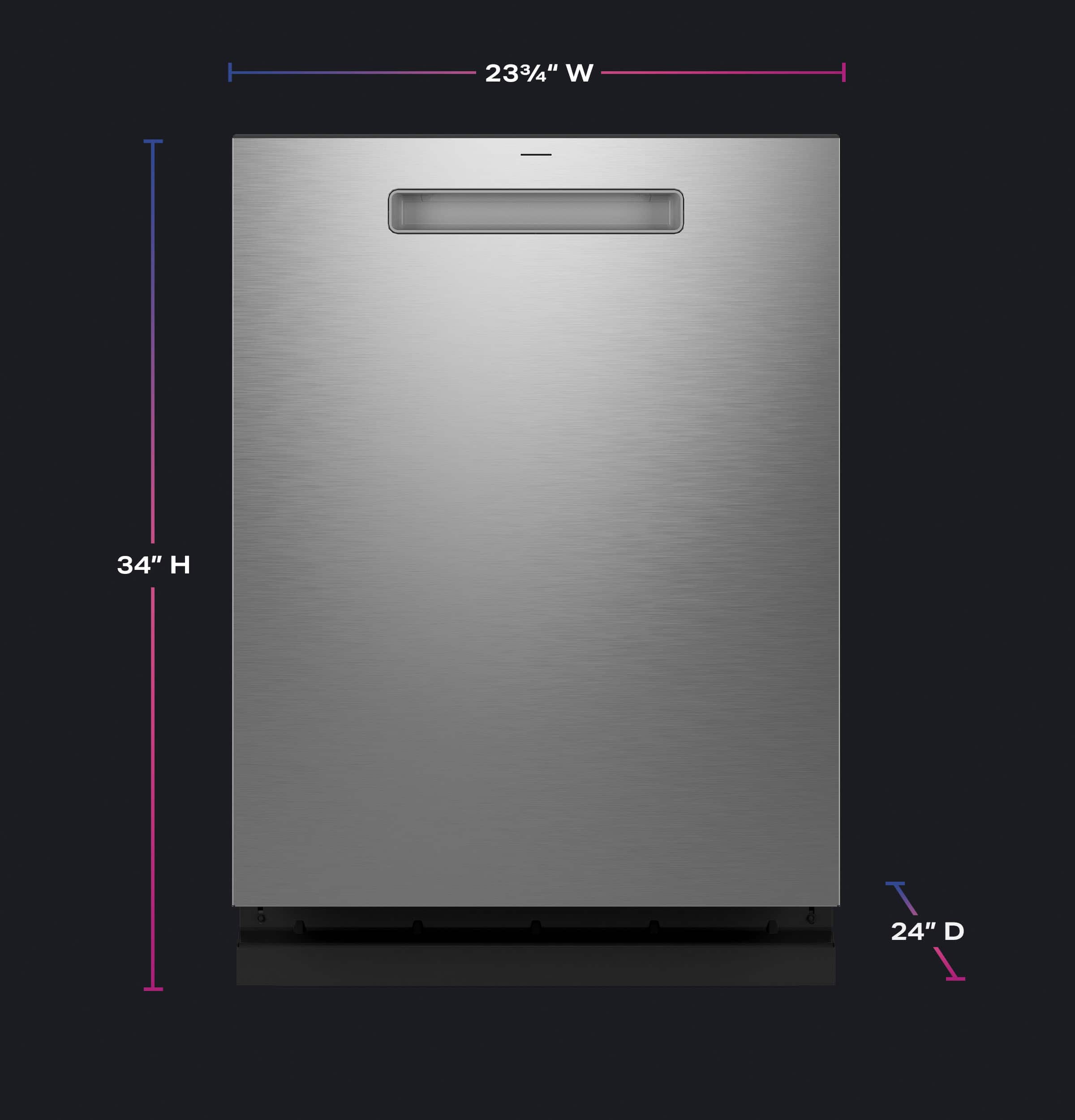 Alt View 25. GE Profile - 24" Top Control Dishwasher with Microban Antimicrobial Protection and Sanitize Cycle - Stainless Steel.