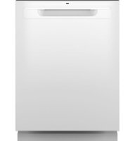 GE - Top Control Built-In Stainless Steel Tub Dishwasher with 3rd Rack, Santize Cycle, and 45 dBA - White - Front_Zoom