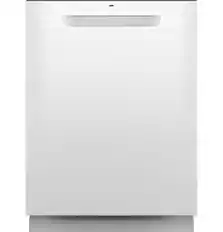 Front. GE - Top Control Built-In Stainless Steel Tub Dishwasher with 3rd Rack, Santize Cycle, and 45 dBA - White.