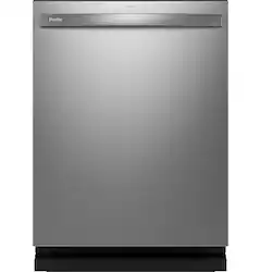 GE Profile - 24" Top Control Smart Built-In Tub Dishwasher with 3rd Rack, Sanitize Cycle and 44 dBA - Stainless Steel - Front_Zoom