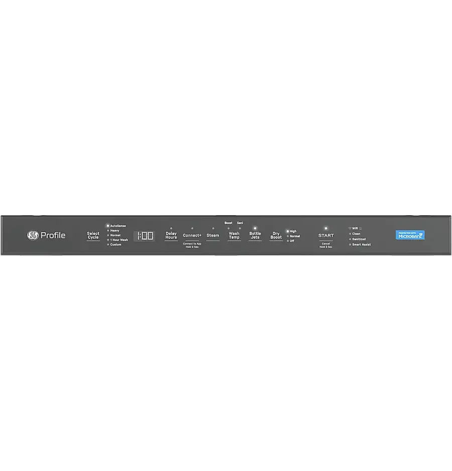 Alt View 13. GE Profile - 24" Top Control Smart Built-In Stainless Steel Tub Dishwasher with 3rd Rack and Sanitize Cycle - Stainless Steel.