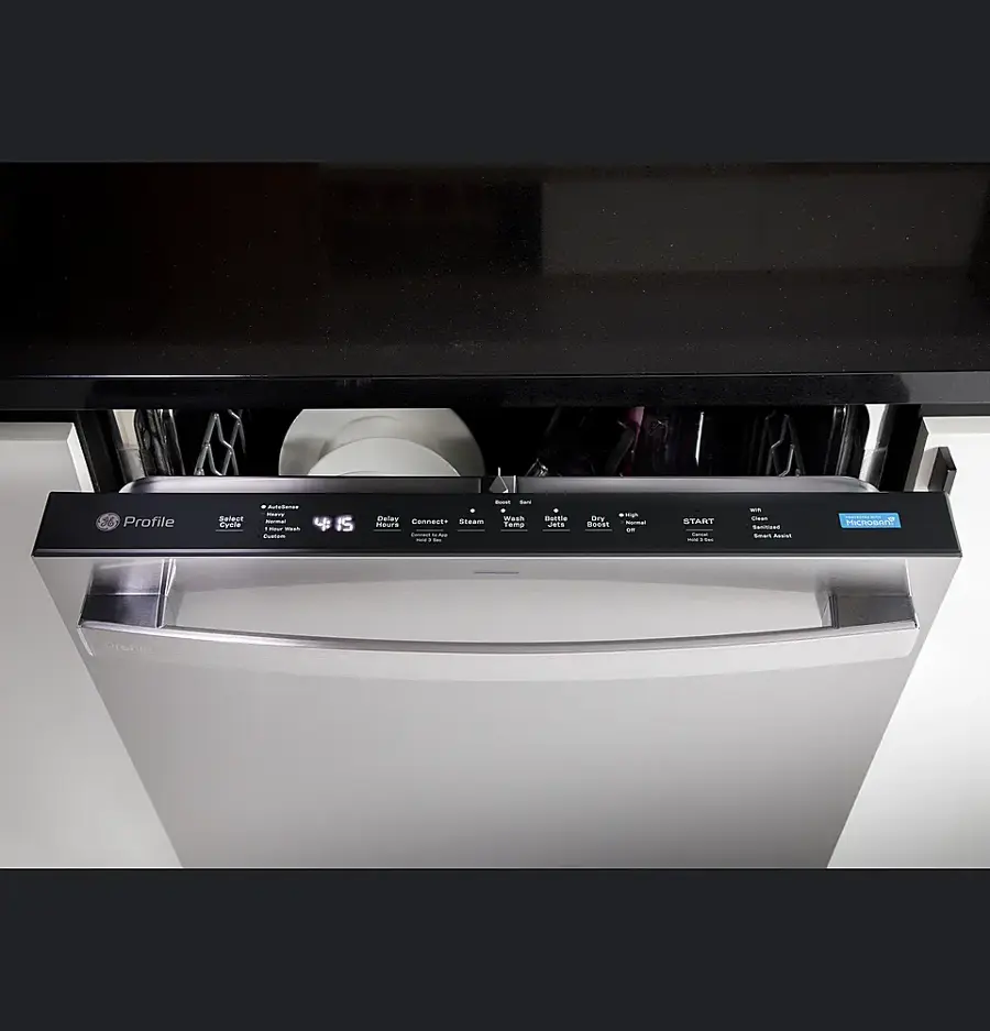 Alt View 14. GE Profile - 24" Top Control Smart Built-In Stainless Steel Tub Dishwasher with 3rd Rack and Sanitize Cycle - Stainless Steel.