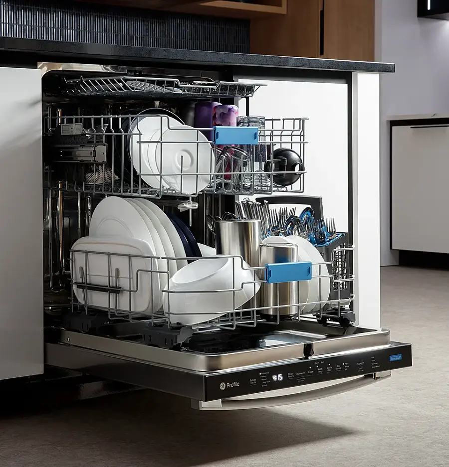 Alt View 22. GE Profile - 24" Top Control Smart Built-In Stainless Steel Tub Dishwasher with 3rd Rack and Sanitize Cycle - Stainless Steel.