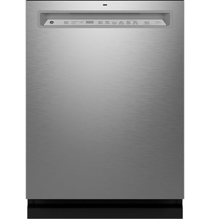 GE - Front Control Dishwasher with Stainless Steel Interior and Santize Cycle - Stainless Steel