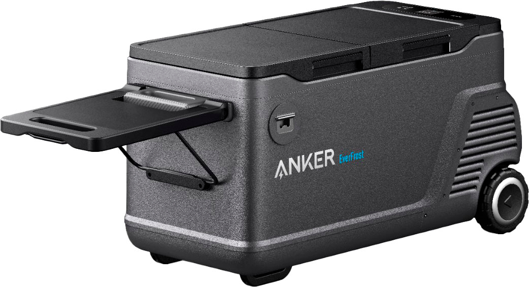 Left View: Anker - Powerhouse 521 (200W Battery Powered) 256Wh Portable Power Station - Black