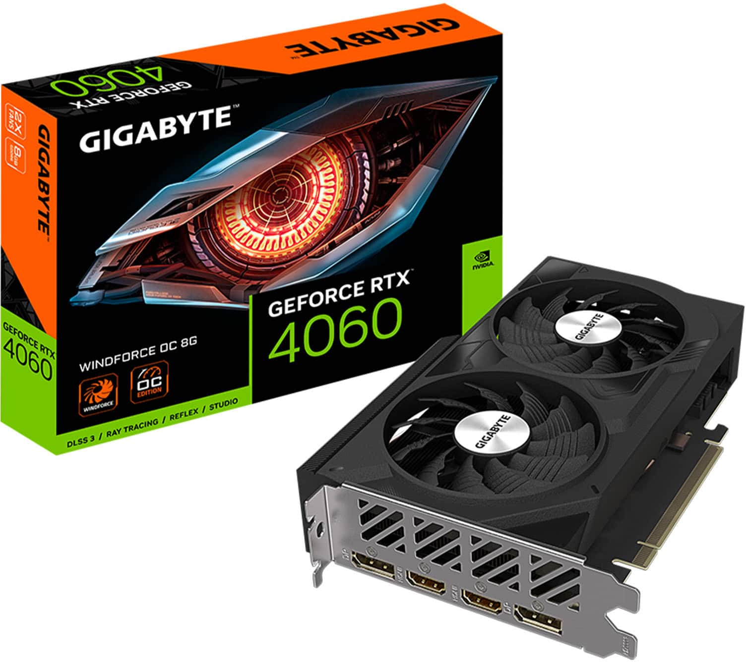 GIGABYTE NVIDIA GeForce RTX 4060 WINDFORCE OC 8GB GDDR6 PCI