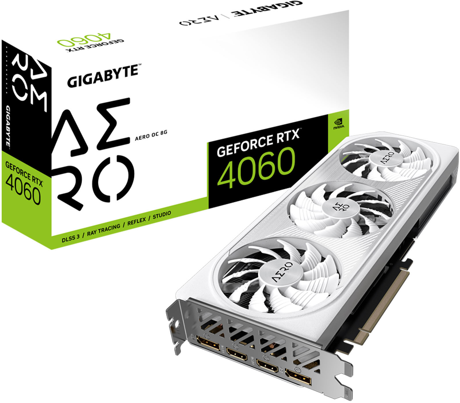 GIGABYTE NVIDIA GeForce RTX 4060 AERO OC 8GB GDDR6 PCI Express 4.0 Graphics Card White GV-N4060AERO OC-8GD - Best