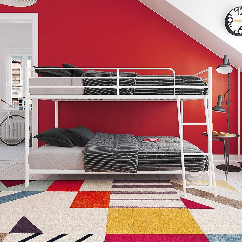 Best Buy DHP Fulton Small Space Twin over Twin Bunk Bed Off White DE95462