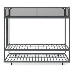 DHP - Ellie Metal Twin over Twin over Twin Bunk Bed - Gray - Front_Zoom