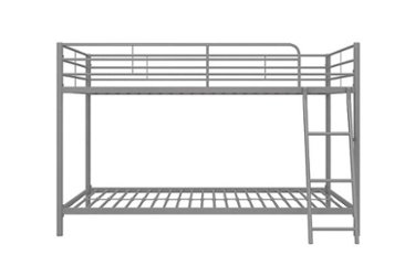 DHP - Fulton Small Space Twin over Twin Bunk Bed - Silver - Front_Zoom