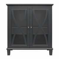 Ameriwood Home - Celeste Accent Cabinet with Glass Doors - Black - Front_Zoom