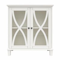 Ameriwood Home - Celeste Accent Cabinet with Glass Doors - White - Front_Zoom