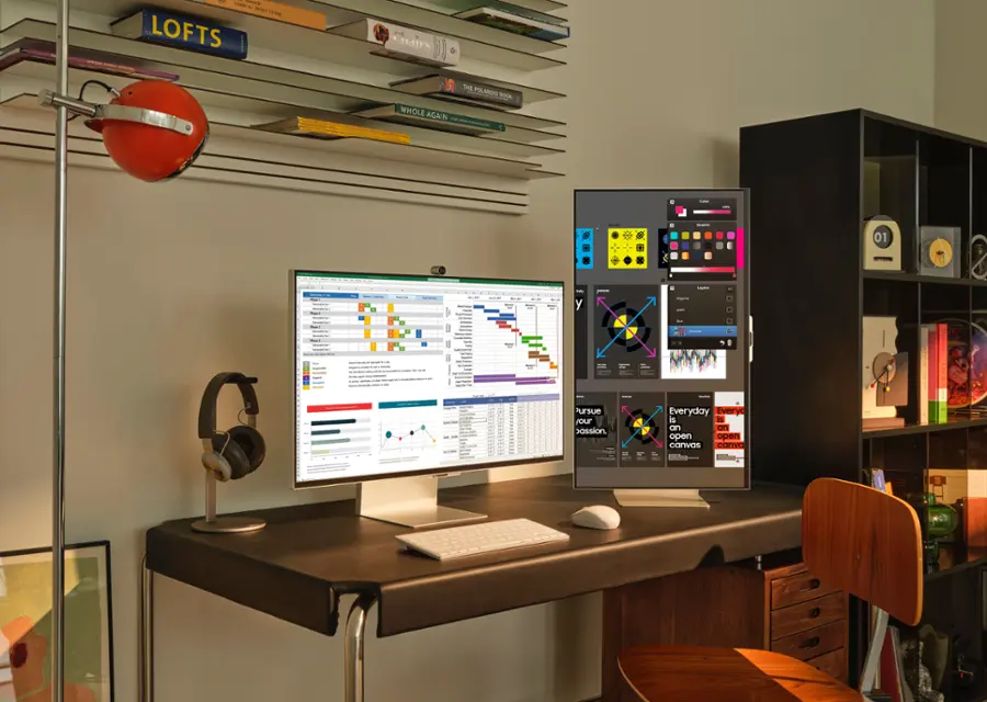 Alt View 29. Samsung - 27" ViewFinity S9 5K IPS Smart Monitor with Matte Display, Thunderbolt 4 and SlimFit Camera. - Silver.