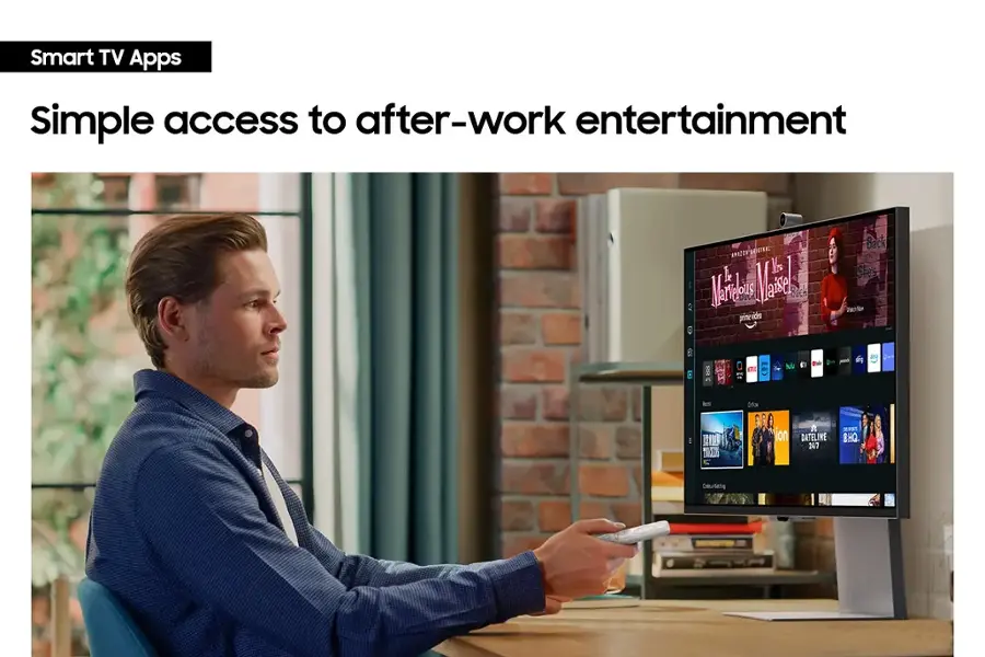 Alt View 31. Samsung - 27" ViewFinity S9 5K IPS Smart Monitor with Matte Display, Thunderbolt 4 and SlimFit Camera. - Silver.