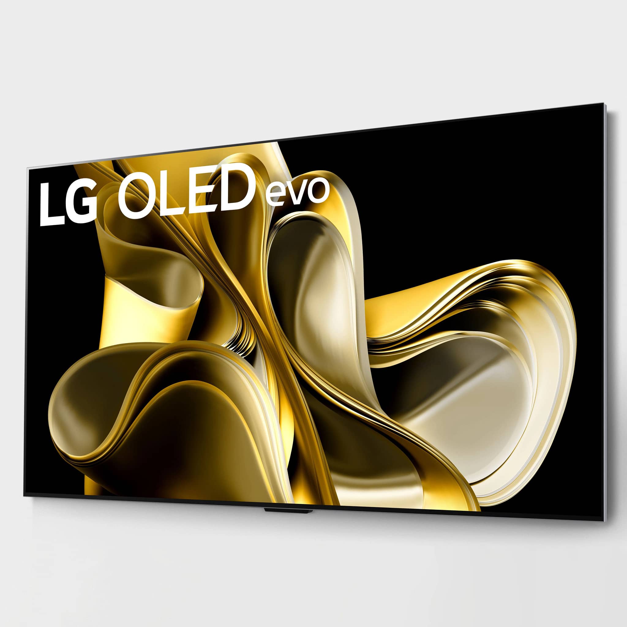 The image features a large screen TV with a gold design. The TV is advertised as an LG OLED evo, which suggests that it is a high-quality, advanced model with cutting-edge technology. The gold design adds a touch of elegance and sophistication to the TV, making it an attractive addition to any living space.