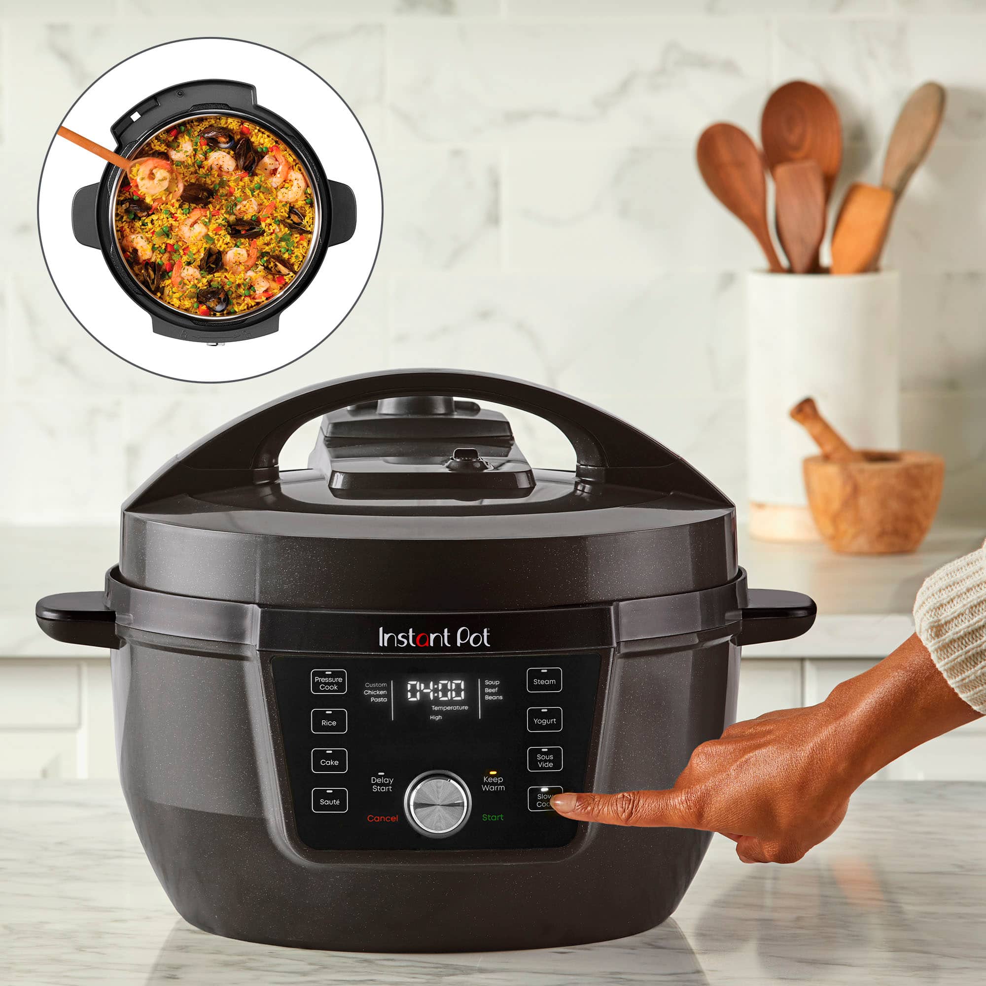 Alt View 17. Instant Pot - RIO WIDE Plus 7.5Qt 7-in-1 Electric Pressure Cooker & Multi-Cooker - Black.