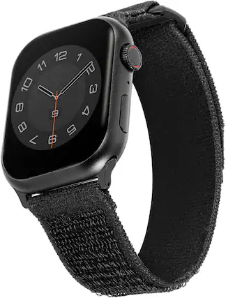 Angle. WITHit - Tactical Nylon Band for Apple Watch 42/44/45mm, Ultra & Ultra 2 - Black.
