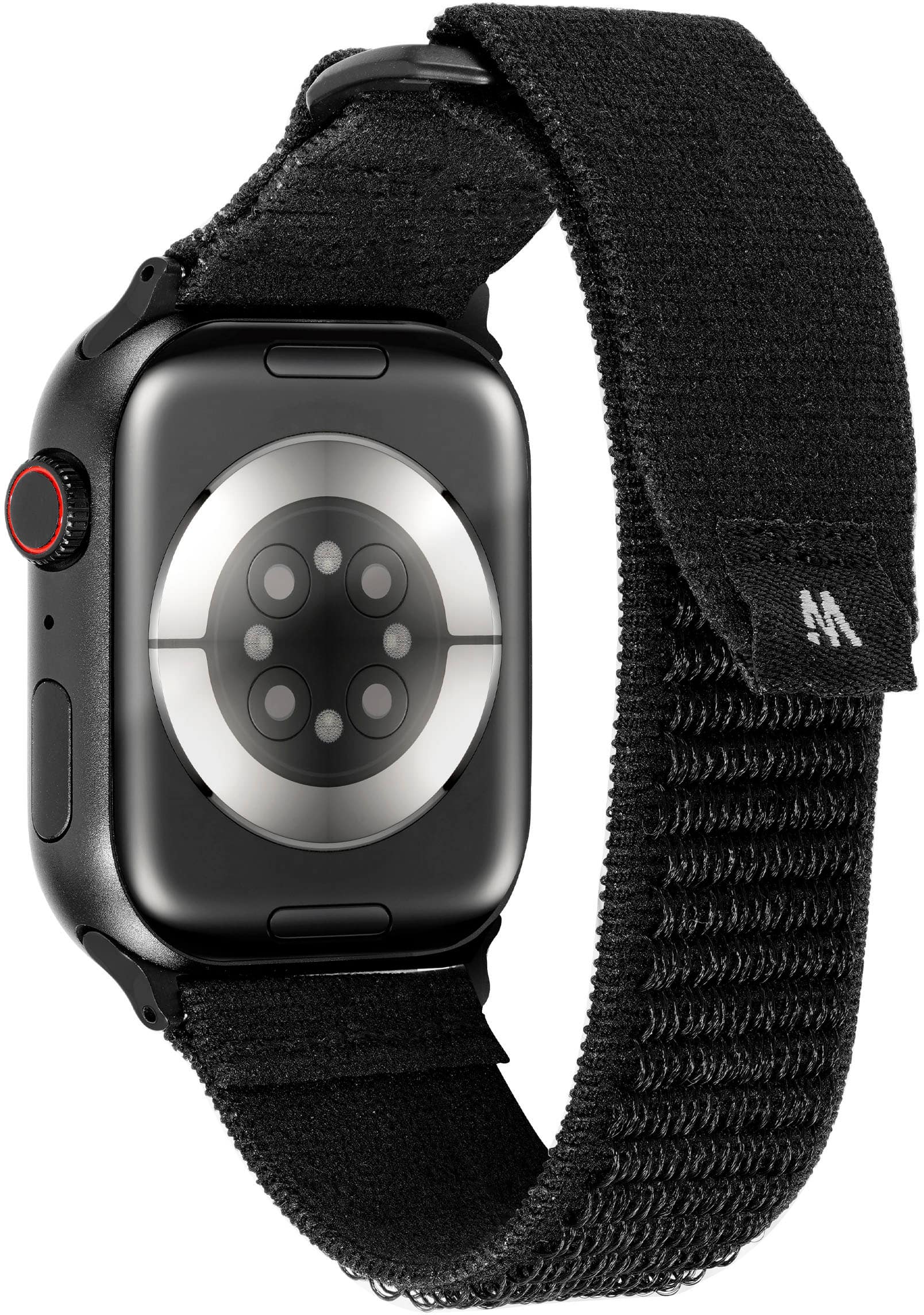 Left. WITHit - Tactical Nylon Band for Apple Watch 42/44/45mm, Ultra & Ultra 2 - Black.