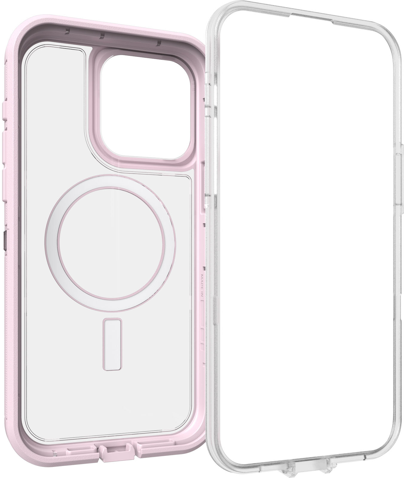  Otterbox iPhone 15 Pro MAX (Only) Defender Series XT Clear Case  - VELVET EVERGREEN (Clear), Screenless, Rugged , Snaps to MagSafe, Lanyard  Attachment : Everything Else