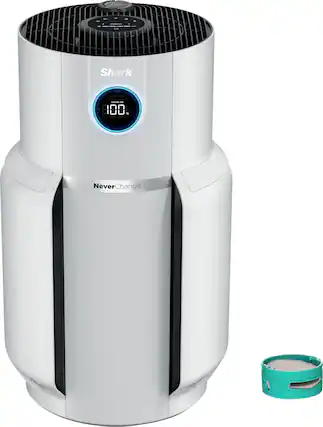 Angle. Shark - NeverChange Air Purifier MAX, 5-Year Filter Life, 1400 sq. Ft - White.