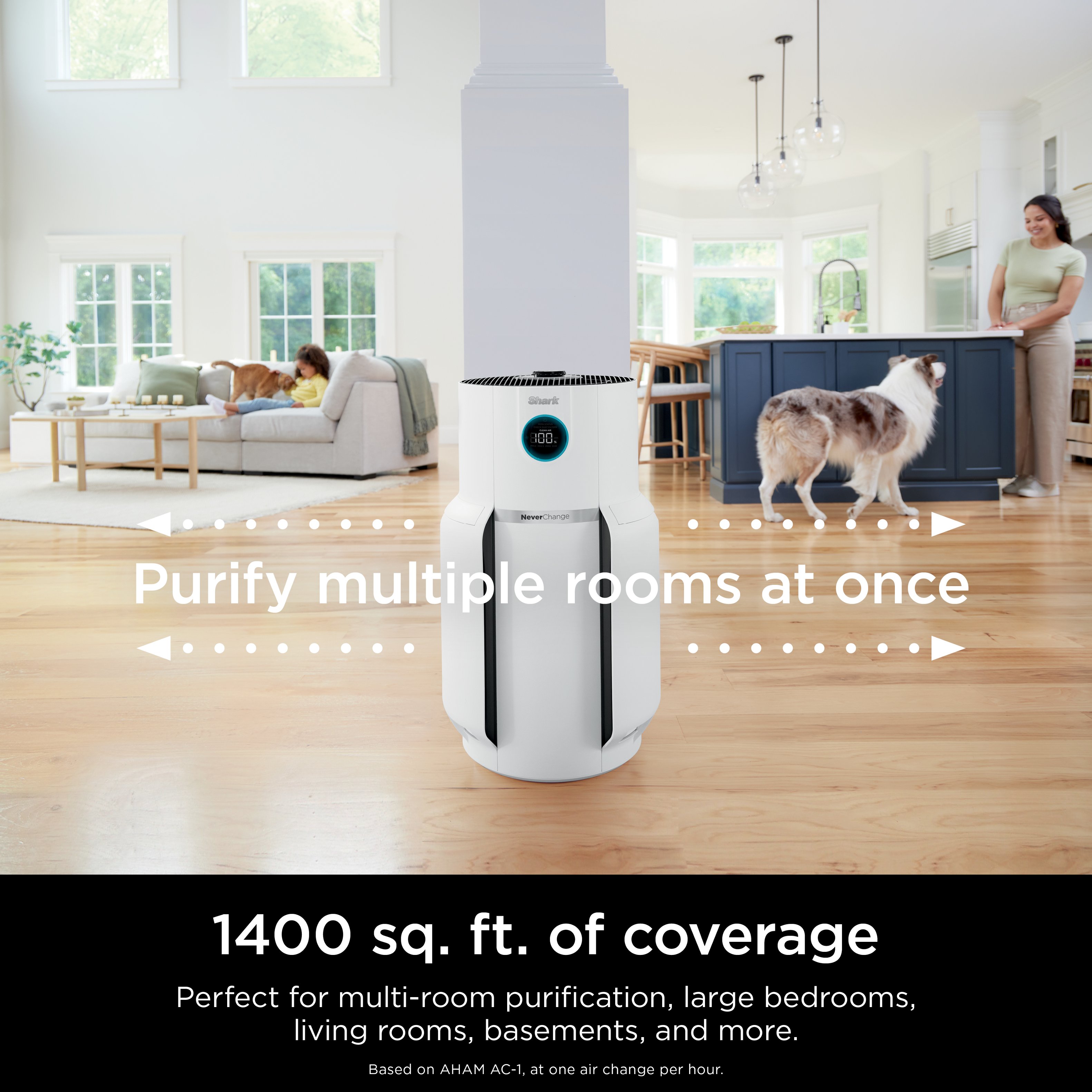 Shark HP301 NeverChange Air Purifier MAX, 5-year filter, save $300+ in  filter replacements, Whole Home, 1300 sq. ft., Odor Neutralizer Technology
