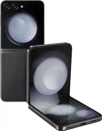 Front. Samsung - Galaxy Z Flip5 256GB (Unlocked) - Graphite.