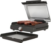Angle. Ninja - Sizzle Smokeless Countertop Indoor Grill & Griddle with Interchangeable Grill and Griddle Plates - Gray/Silver.