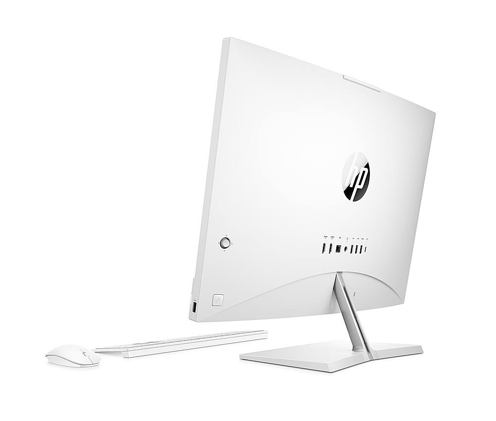 Back View: HP - Pavilion 23.8" Touch-Screen All-In-One -Intel Core i5-13400T- 16GB Memory - 512GB SSD - Snowflake White