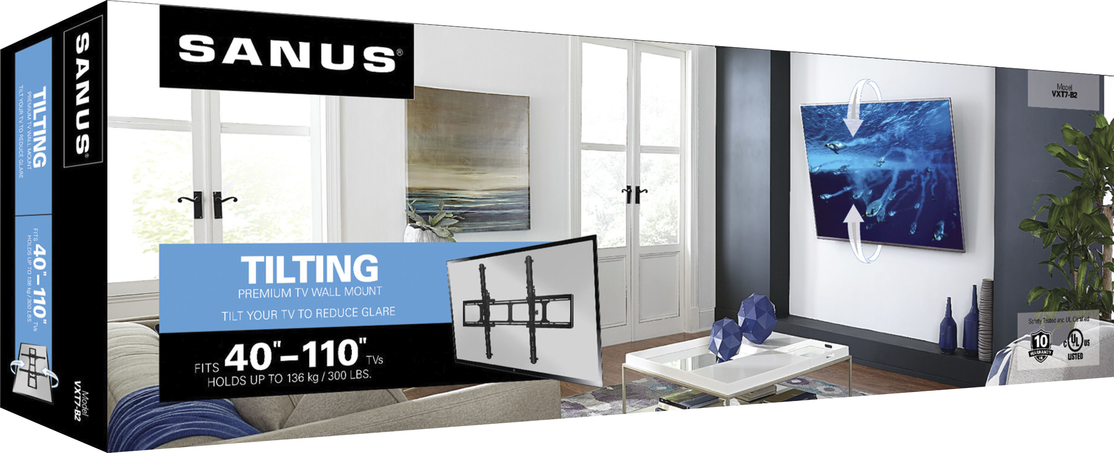 Sanus FLT1 VuePoint Extend + Tilt TV Wall Mount Black