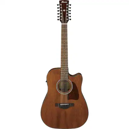 Front. Ibanez - Ibanez Artwood AW5412CE Dreadnought 12-String Acoustic Electric Guitar.