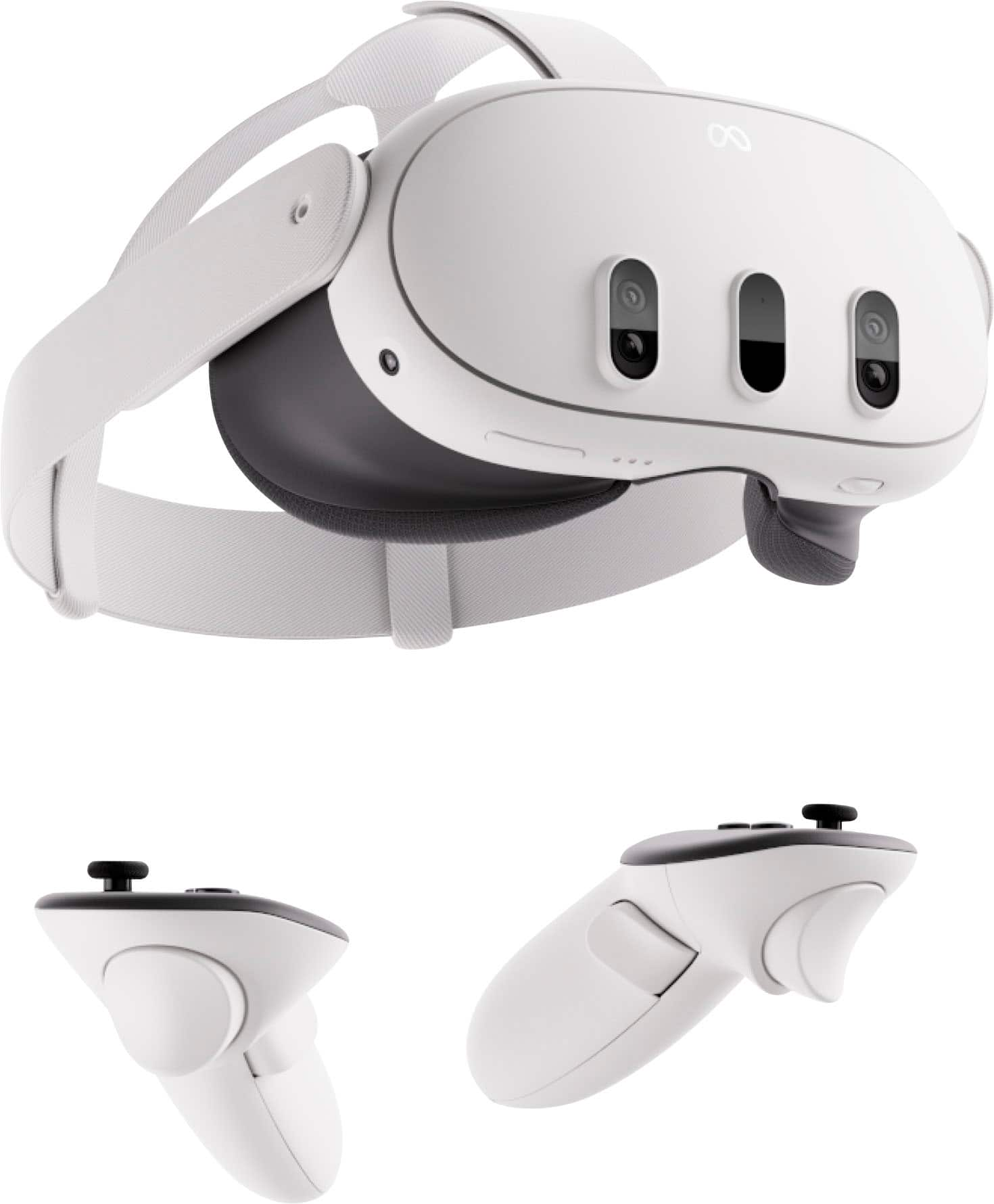 Angle View: Meta - Quest 3 Breakthrough Mixed Reality - 128GB - White