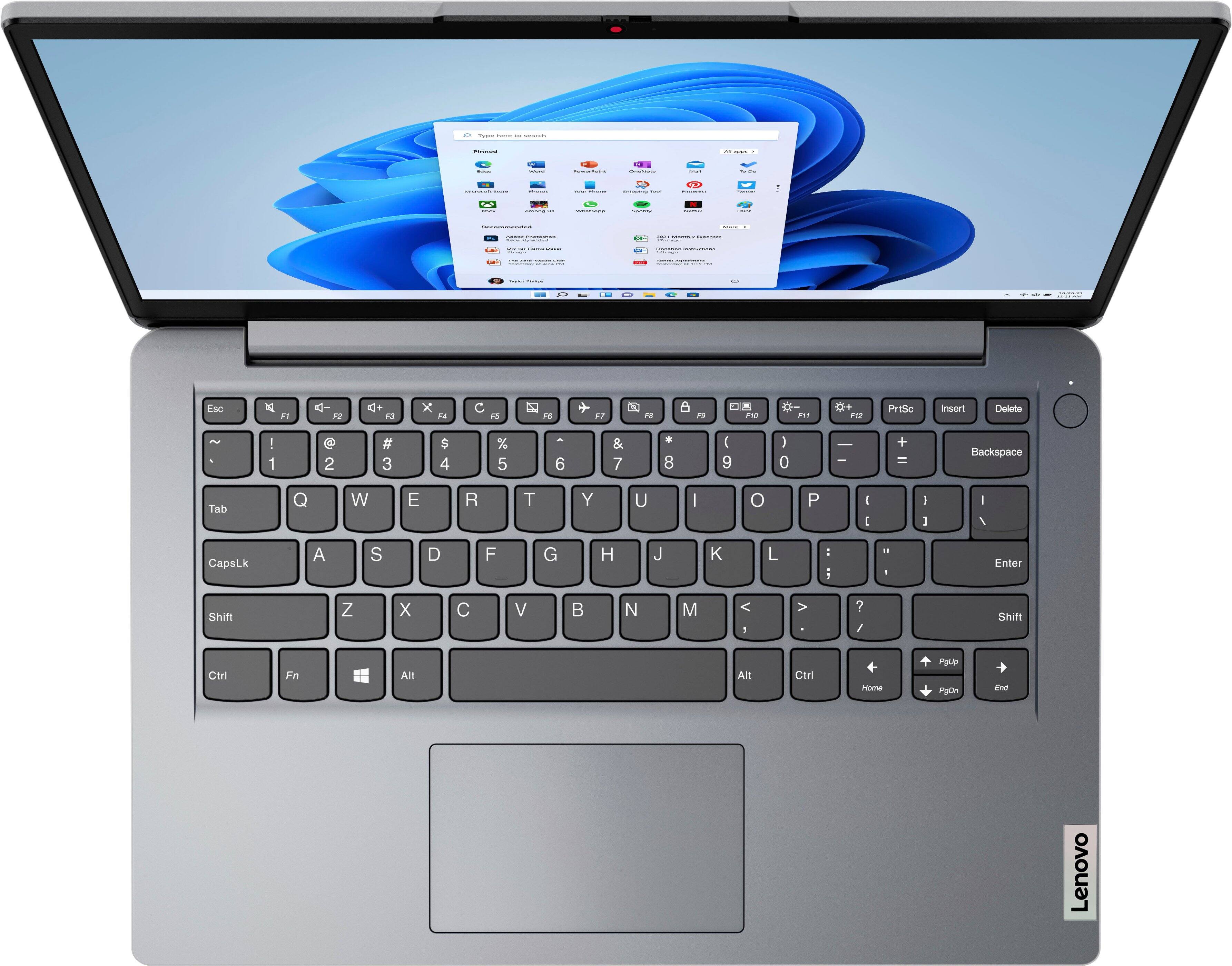 Alt View 7. Lenovo - Lenovo Ideapad 1 14" Laptop - Celeron N4020 with 4GB Memory - Intel UHD Graphics - 128GB SSD - Cloud Gray.