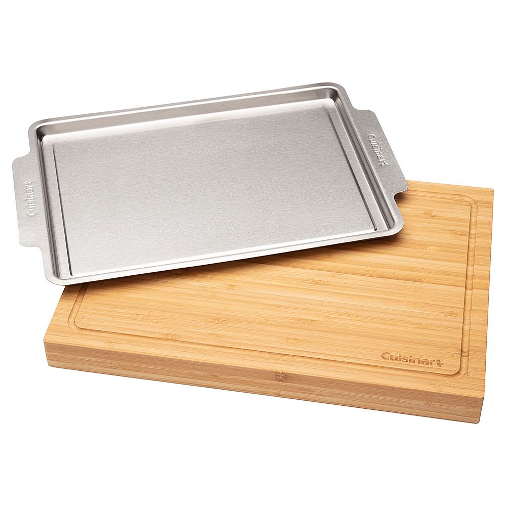 Angle View: Cuisinart - Bamboo Cutting Board w/Slide Out Tray