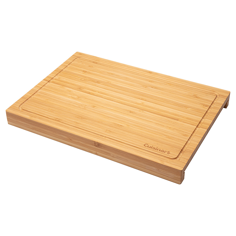 Left View: Cuisinart - Bamboo Cutting Board w/Slide Out Tray