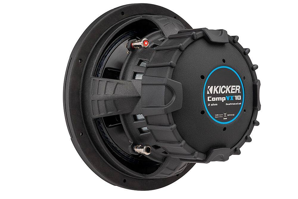 Alt View 12. KICKER - CompVX 10" Dual-Voice-Coil 2-Ohm Subwoofer - Black.