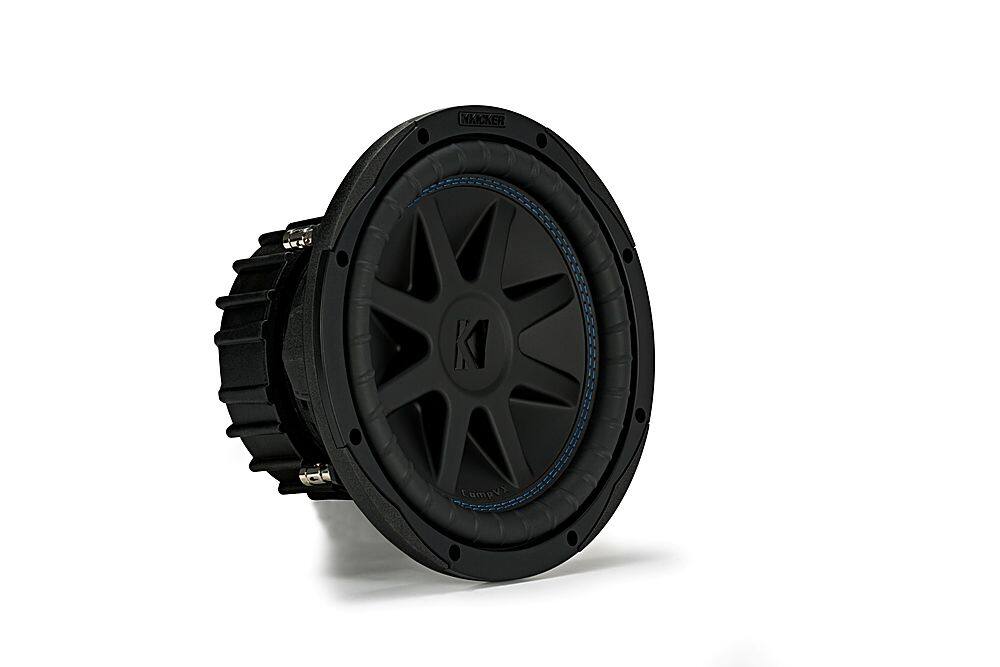 Left. KICKER - CompVX 10" Dual-Voice-Coil 2-Ohm Subwoofer - Black.