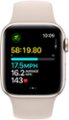 Alt View Zoom 15. Apple Watch SE 2nd Generation (GPS + Cellular) 40mm Starlight Aluminum Case with Starlight Sport Band - S/M - Starlight (AT&T).