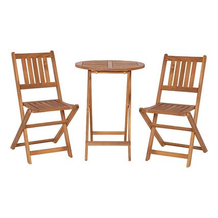 Front. Alamont Home - Martindale Indoor/Outdoor Acacia Wood Folding Table and 2 Chair Bistro Set in Natural - Natural.