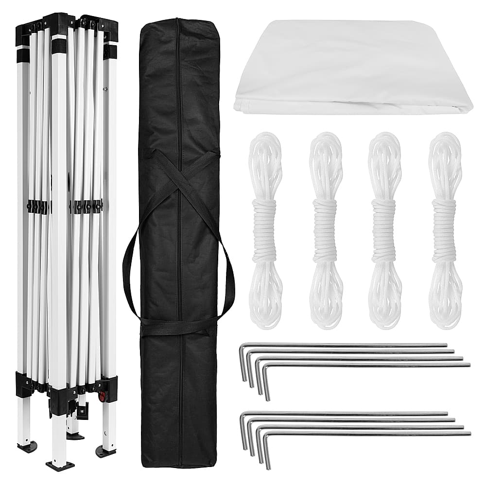 Alt View 15. Alamont Home - Harris 10'x10' Weather Resistant Easy Up Event Straight Leg Instant Canopy Tent - White.