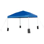 Front. Alamont Home - Harris 10'x10' Pop Up Straight Leg Canopy Tent With Sandbags and Wheeled Case - Blue.