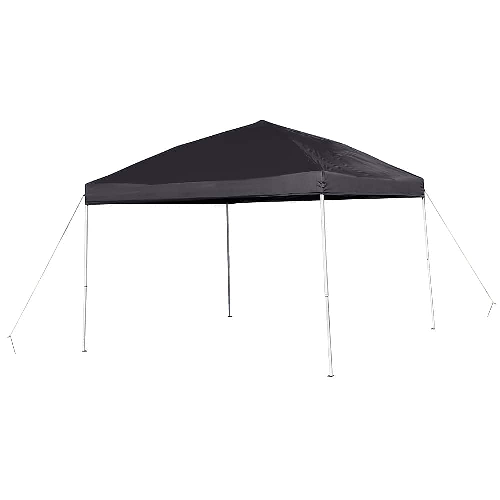 Alamont Home - Harris 10'x10' Weather Resistant Easy Up Event Straight Leg Instant Canopy Tent - Black - Front_Zoom