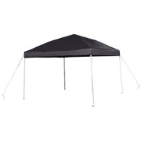 Alamont Home - Harris 10'x10' Weather Resistant Easy Up Event Straight Leg Instant Canopy Tent - Black - Front_Zoom