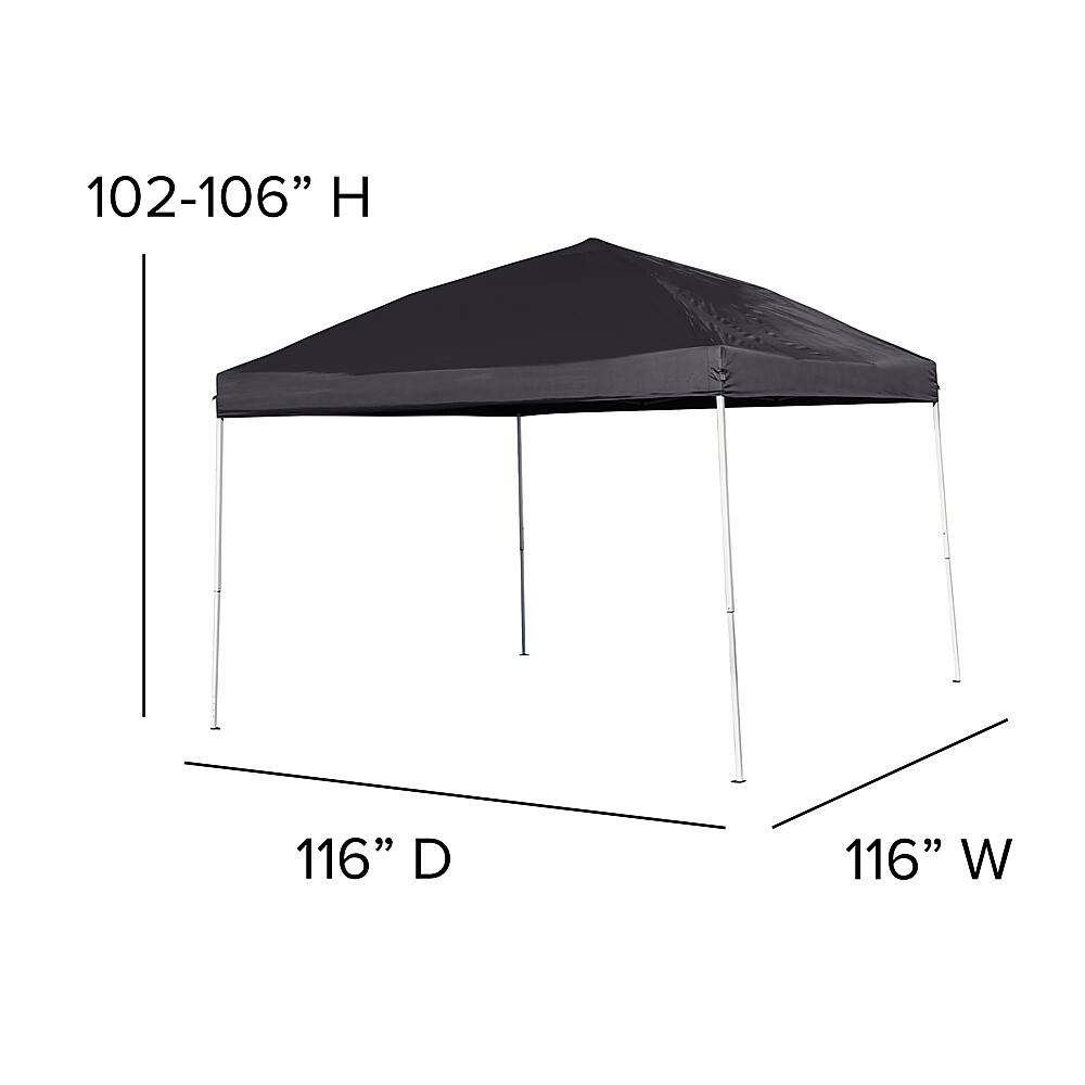 Alt View 13. Alamont Home - Harris 10'x10' Weather Resistant Easy Up Event Straight Leg Instant Canopy Tent - Black.