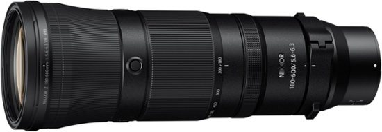 Front Zoom. Nikon - NIKKOR Z 180-600mm f/5.6-6.3 VR Telephoto Zoom Lens for  Z Mount Cameras - Black.