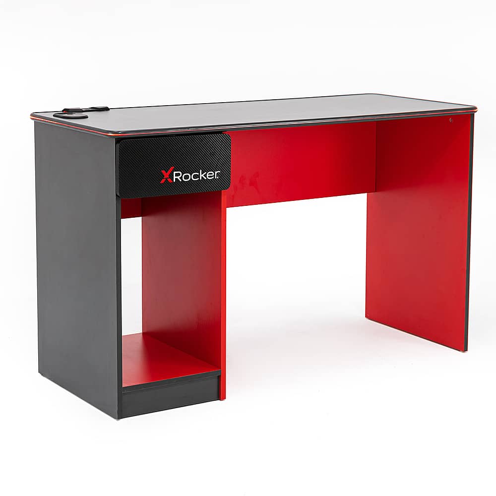 X Rocker Carbon-Tek Gaming Desk with LED Black / Red  - Best Buy